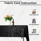 Rectangle Crushed Velvet Tablecloth - Black