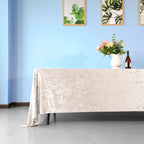 Rectangle Crushed Velvet Tablecloth - Blush Pink