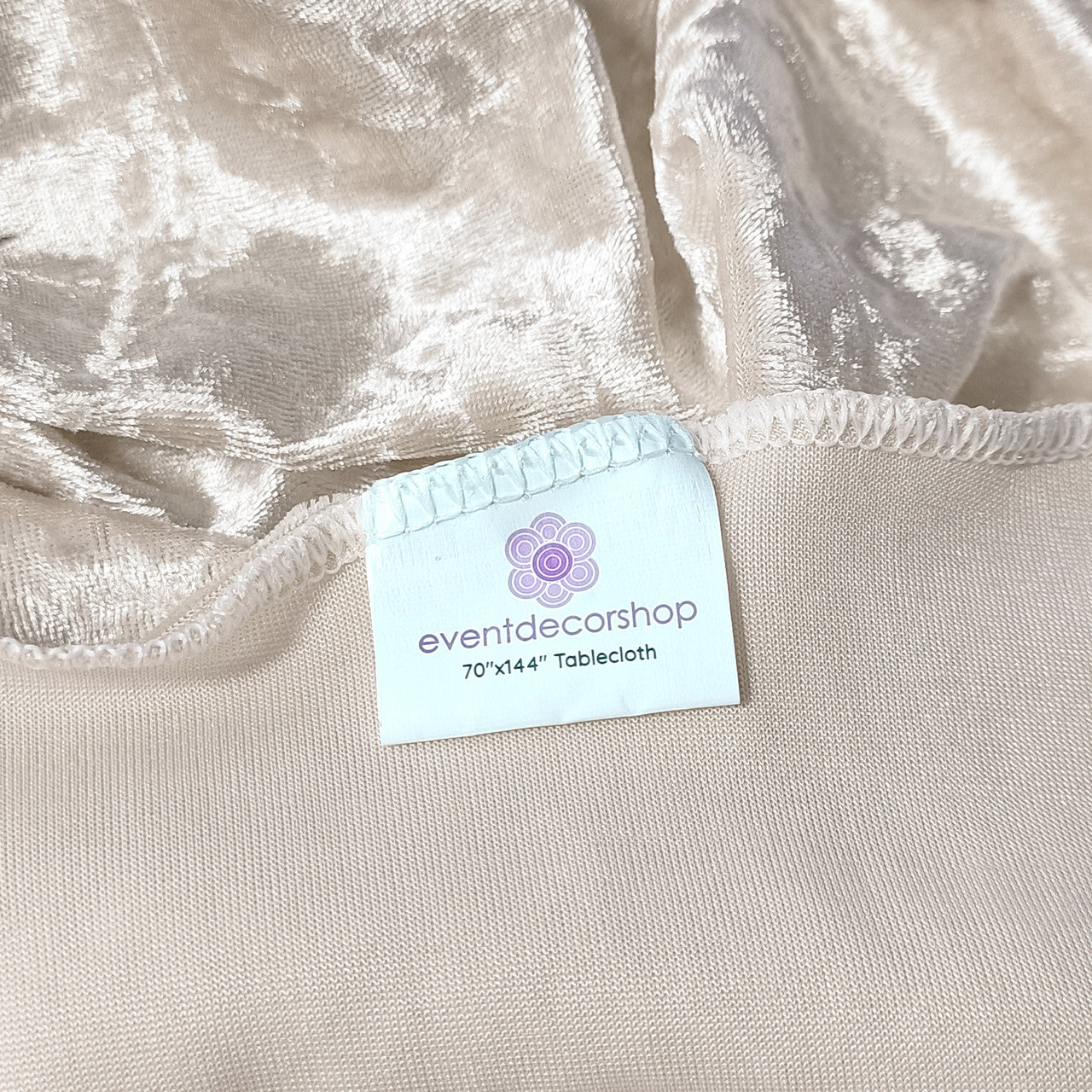 Rectangle Crushed Velvet Tablecloth - Blush Pink