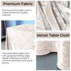 Rectangle Crushed Velvet Tablecloth - Blush Pink