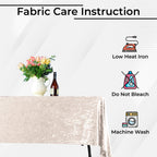 Rectangle Crushed Velvet Tablecloth - Blush Pink