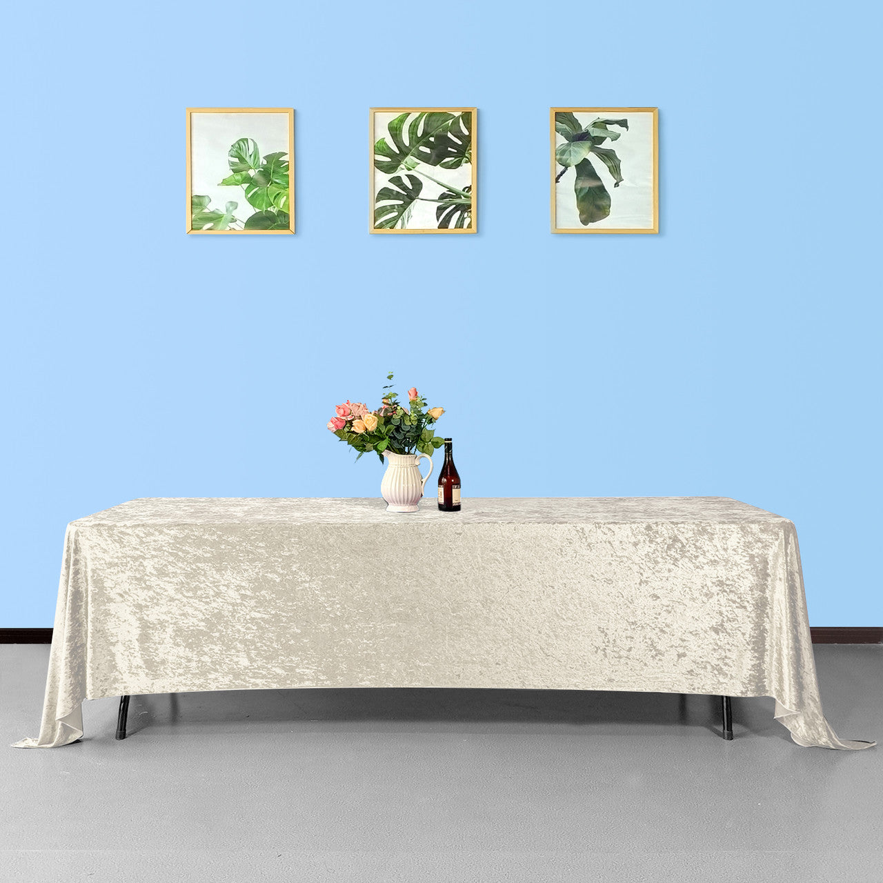 Rectangle Crushed Velvet Tablecloth - Champagne
