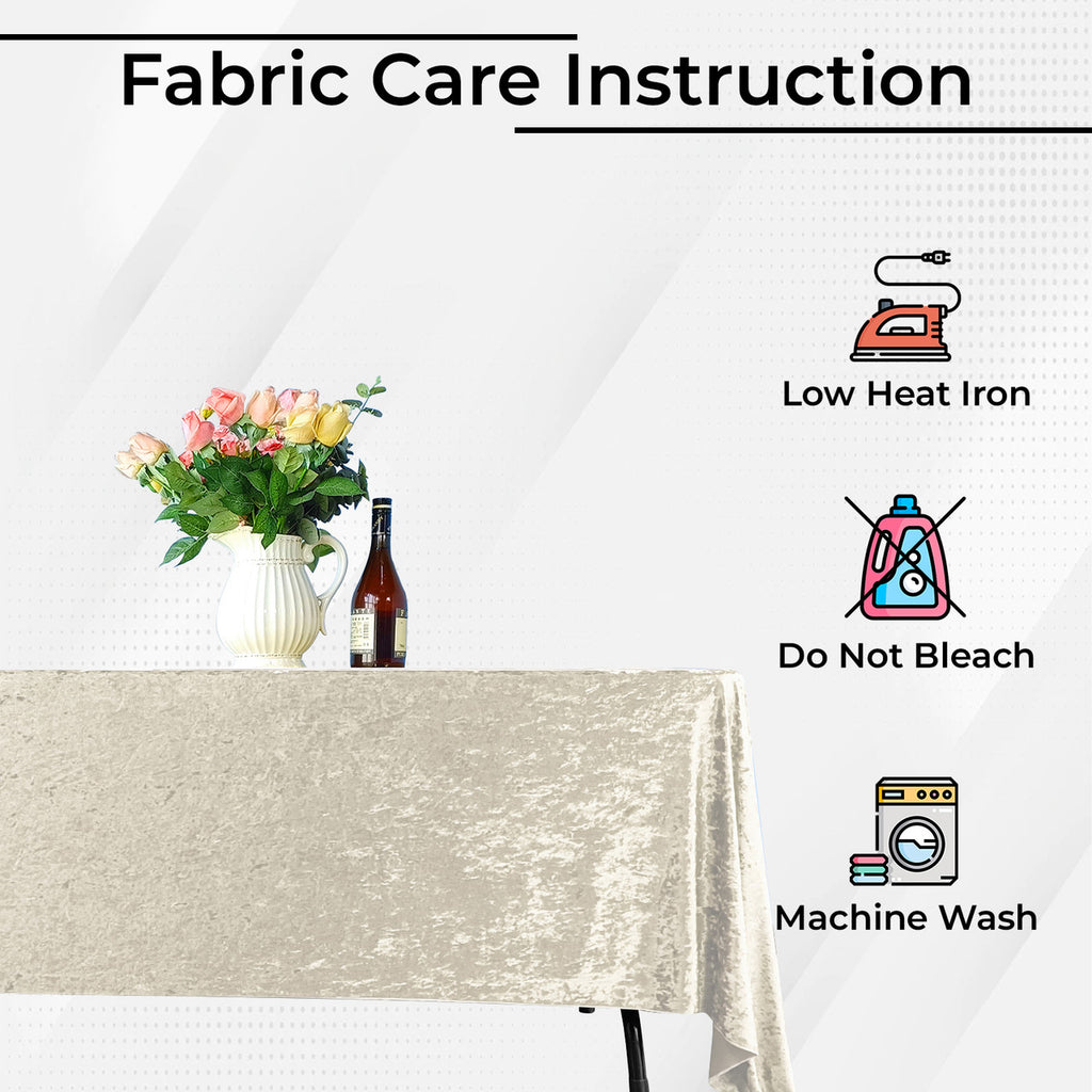 Rectangle Crushed Velvet Tablecloth - Champagne