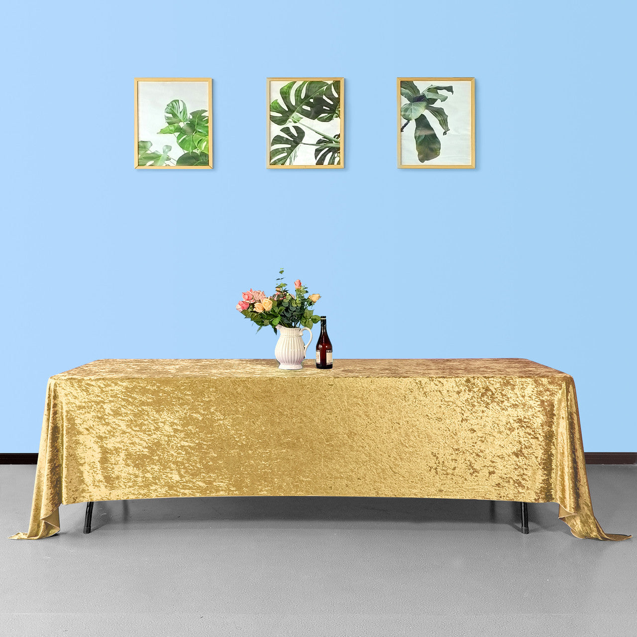 Rectangle Crushed Velvet Tablecloth - Gold