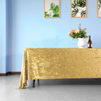 Rectangle Crushed Velvet Tablecloth - Gold