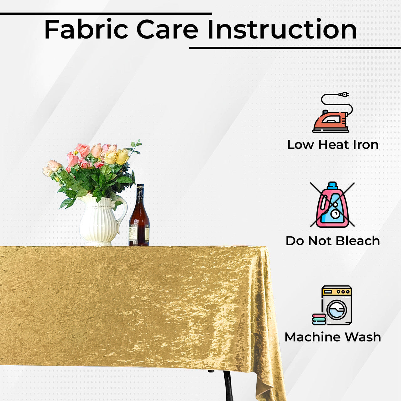 Rectangle Crushed Velvet Tablecloth - Gold