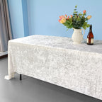 Rectangle Crushed Velvet Tablecloth - Ivory