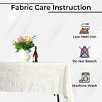 Rectangle Crushed Velvet Tablecloth - Ivory