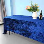 Rectangle Crushed Velvet Tablecloth - Navy Blue