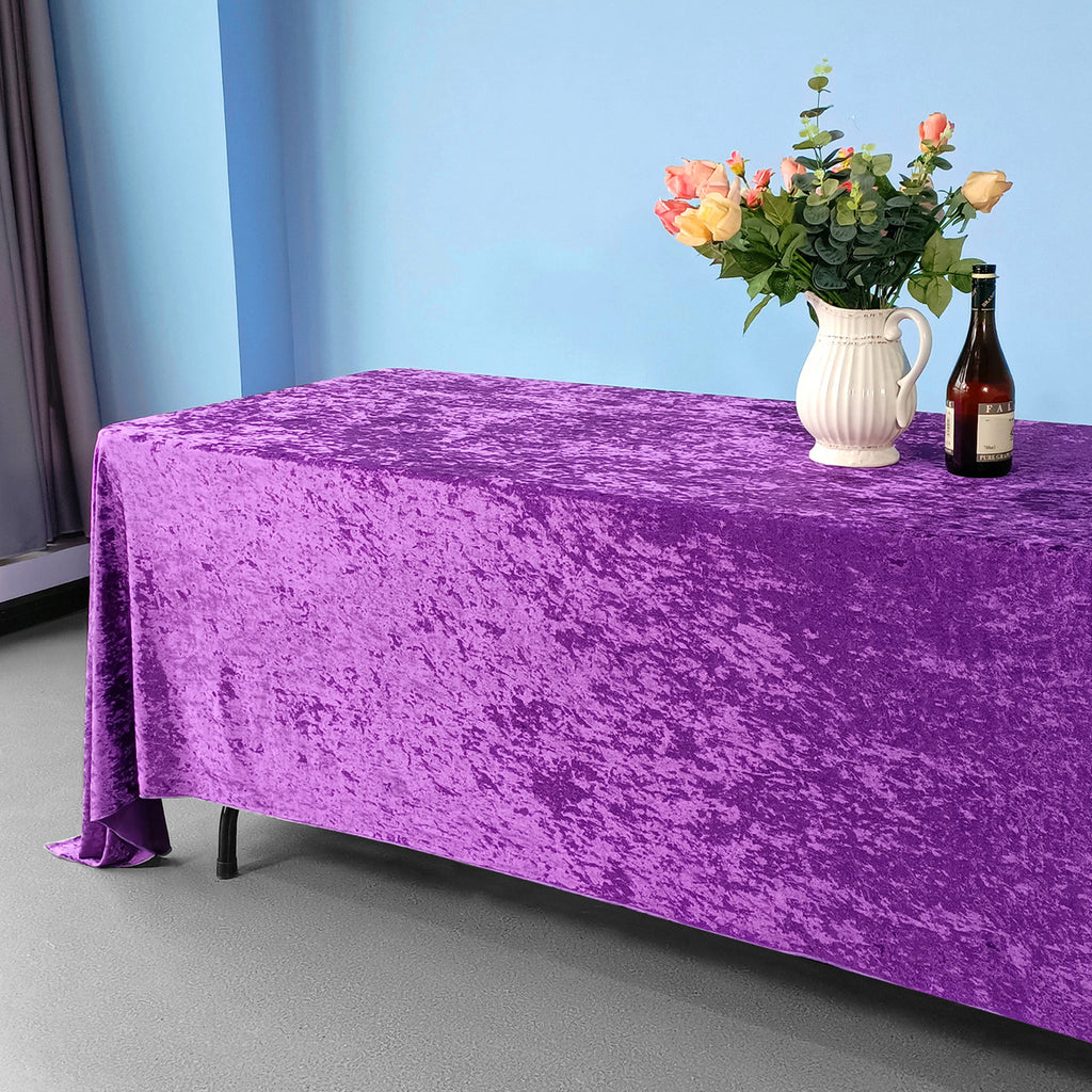 Rectangle Crushed Velvet Tablecloth - Purple