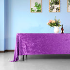 Rectangle Crushed Velvet Tablecloth - Purple