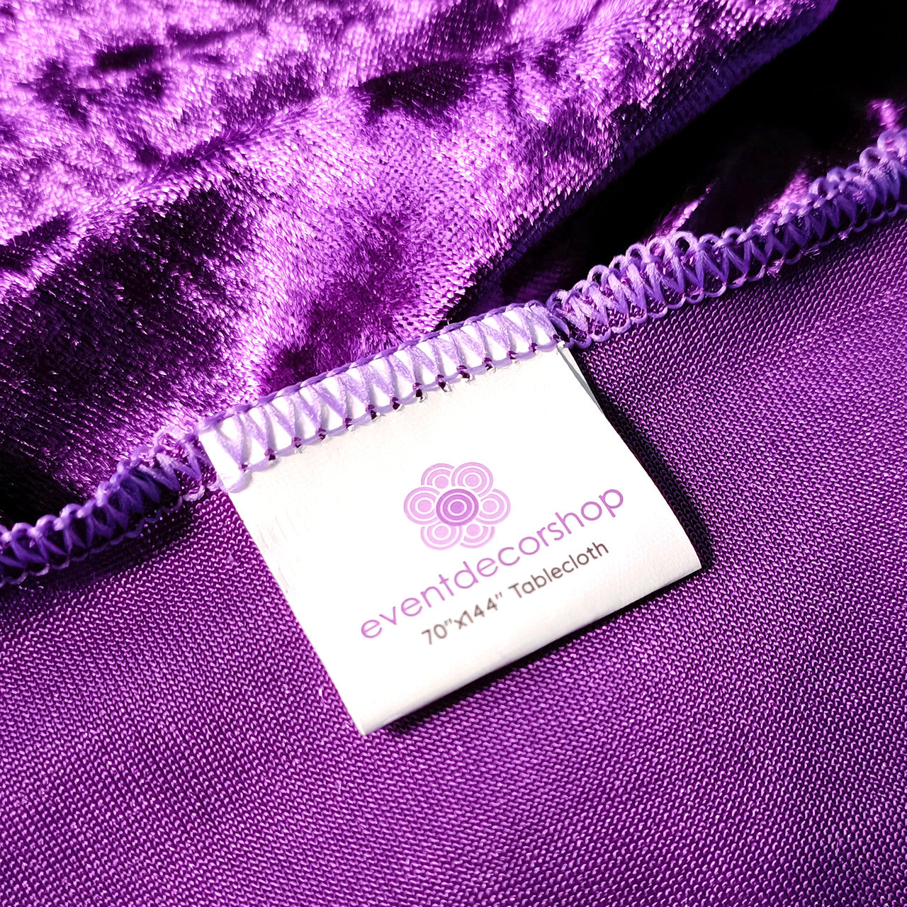 Rectangle Crushed Velvet Tablecloth - Purple