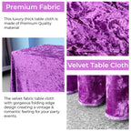 Rectangle Crushed Velvet Tablecloth - Purple