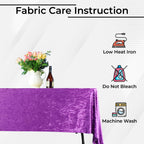 Rectangle Crushed Velvet Tablecloth - Purple