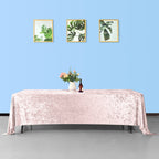 Rectangle Crushed Velvet Tablecloth - Rose Pink