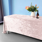 Rectangle Crushed Velvet Tablecloth - Rose Pink