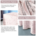 Rectangle Crushed Velvet Tablecloth - Rose Pink