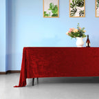 Rectangle Crushed Velvet Tablecloth - Red