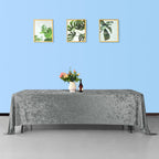 Rectangle Crushed Velvet Tablecloth - Silver