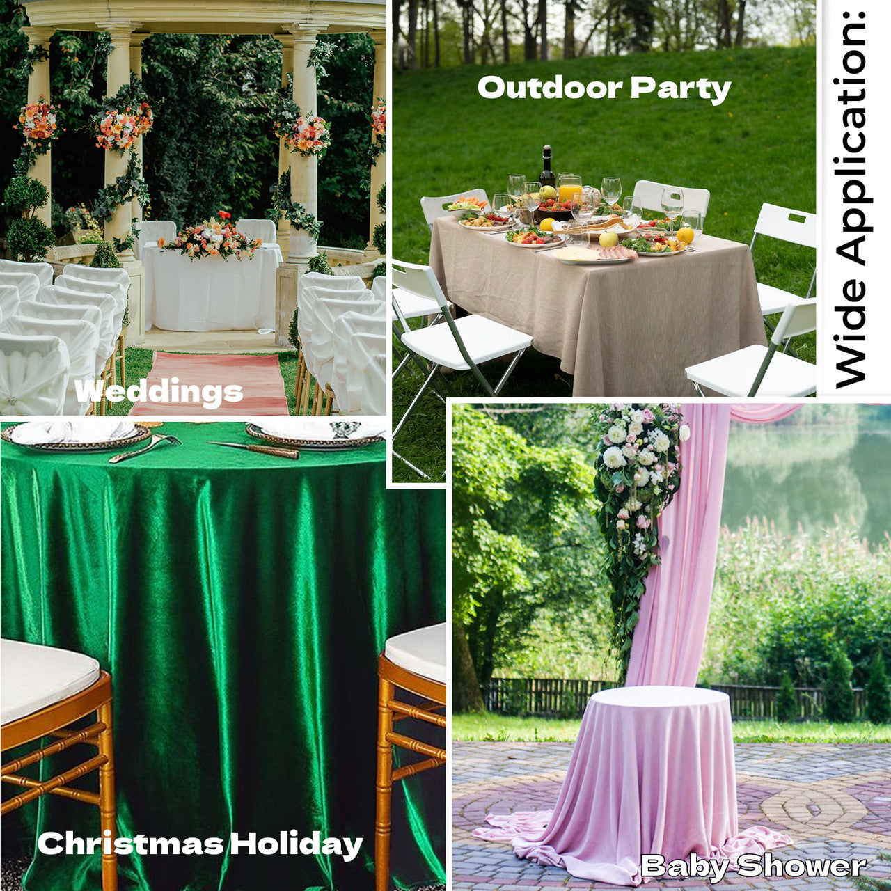 Square Crushed Velvet Tablecloth - Silver