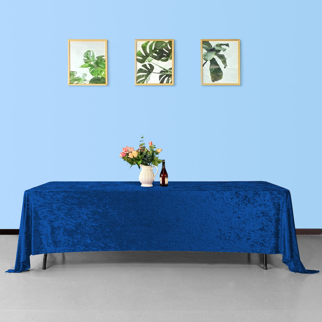 Rectangle Crushed Velvet Tablecloth - Royal Blue
