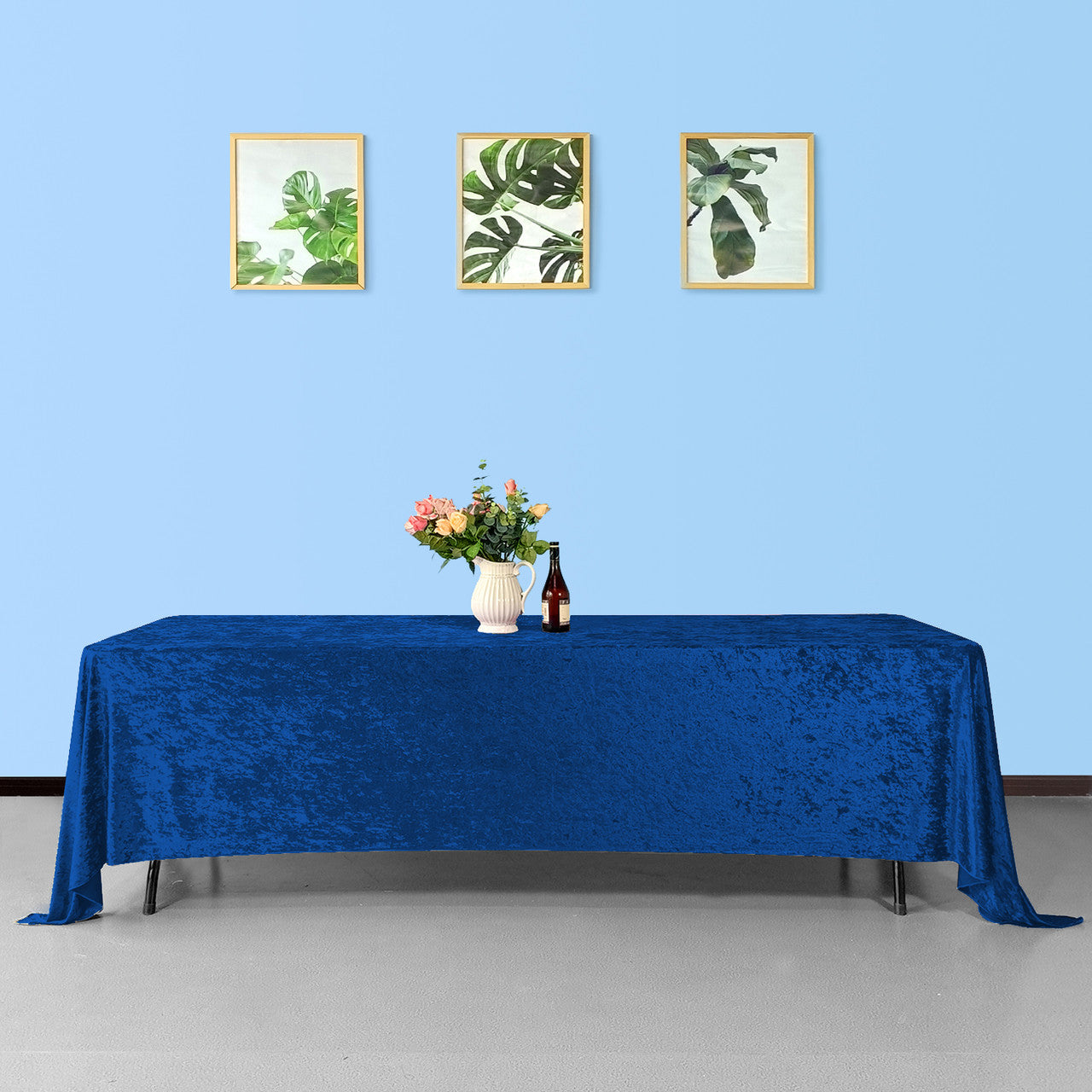 Rectangle Crushed Velvet Tablecloth - Royal Blue