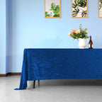 Rectangle Crushed Velvet Tablecloth - Royal Blue