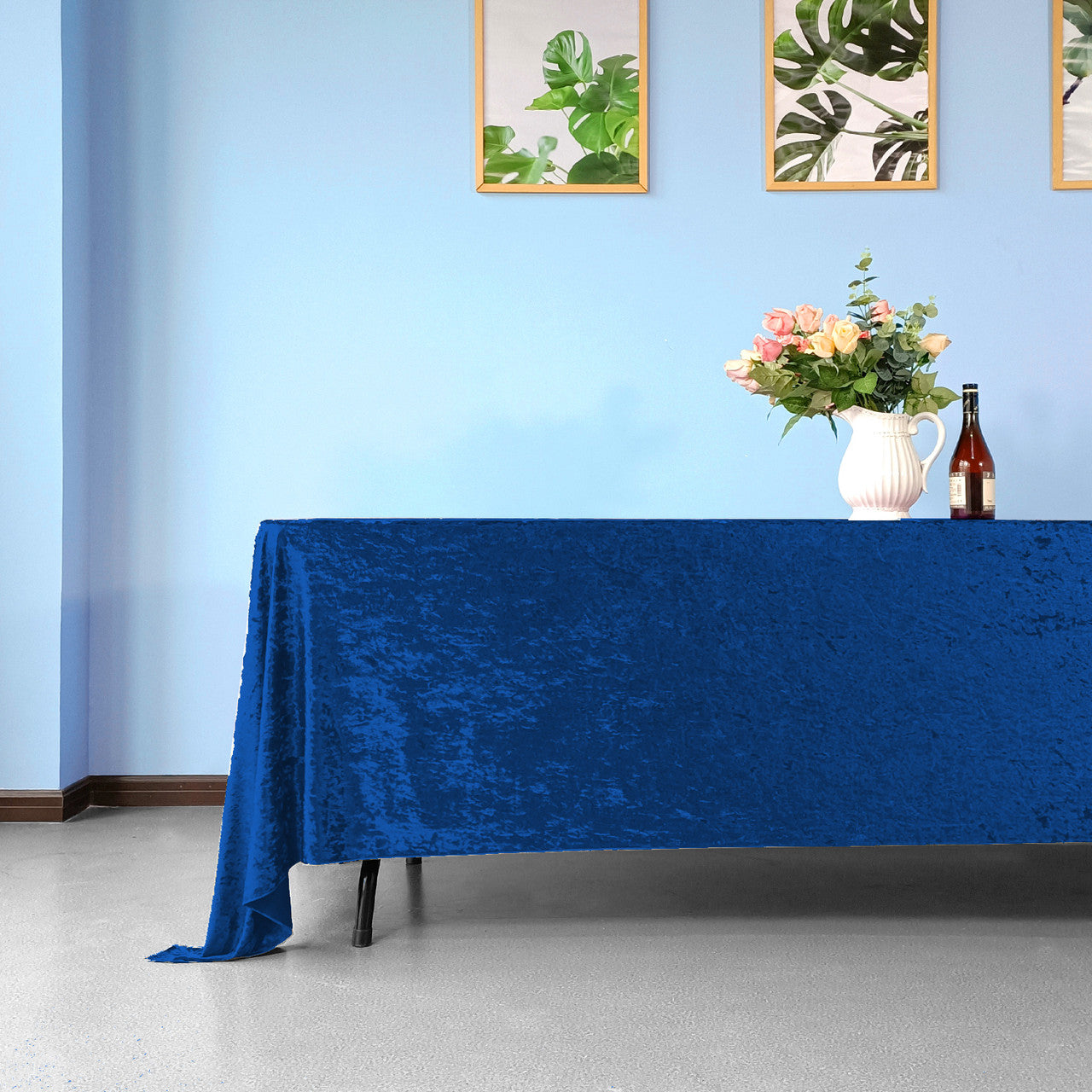 Rectangle Crushed Velvet Tablecloth - Royal Blue