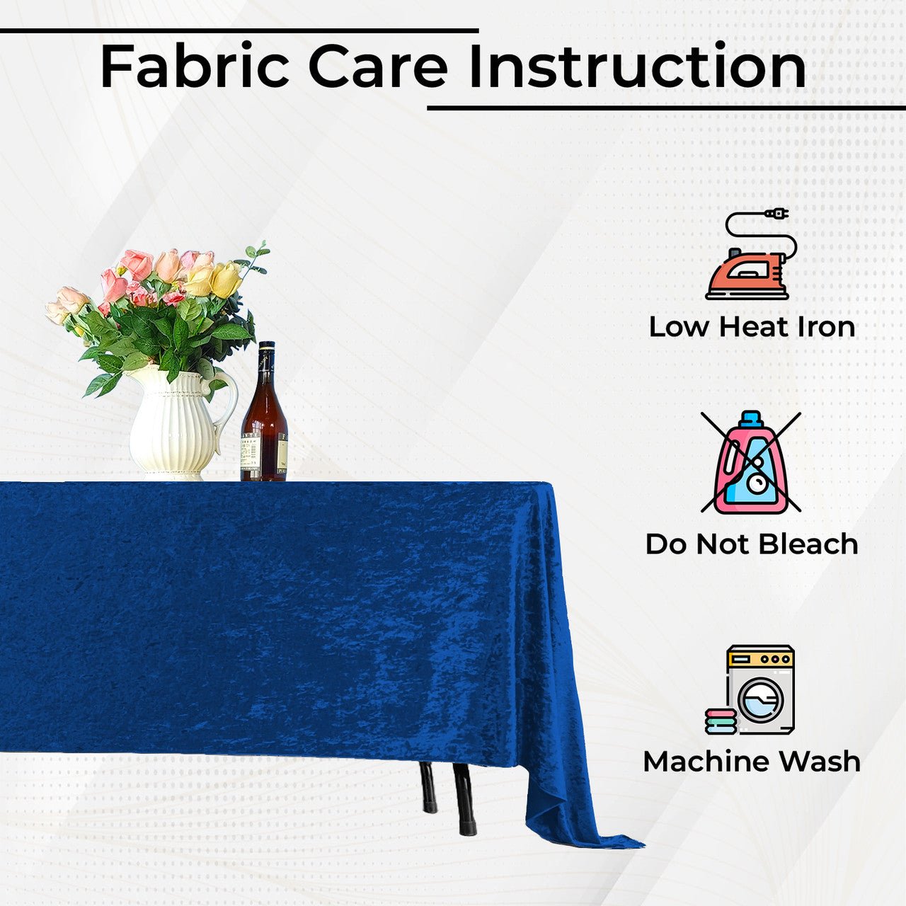 Rectangle Crushed Velvet Tablecloth - Royal Blue