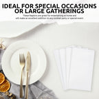 White Disposable Napkin Cutlery Holders - 50pcs