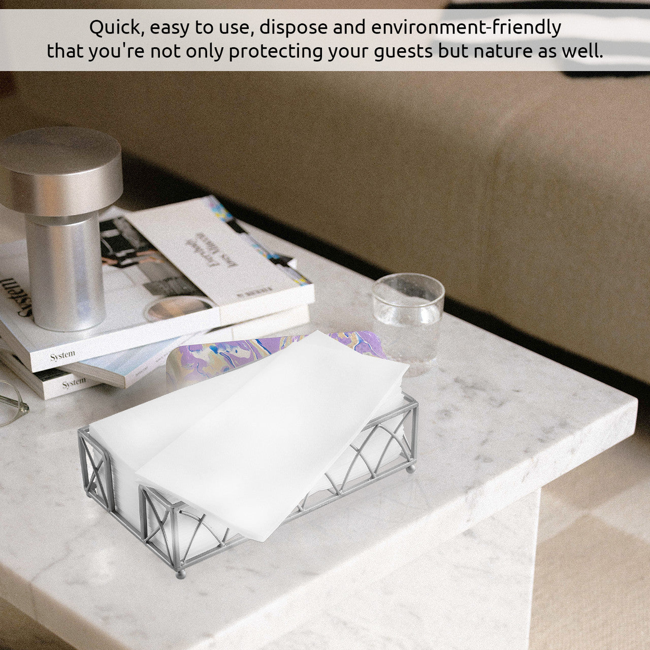 White Disposable Napkin Cutlery Holders - 50pcs