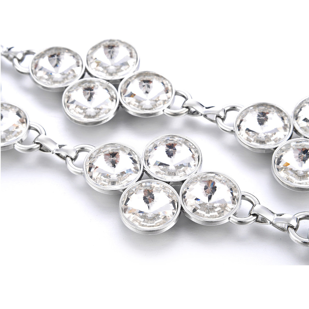 Diamante Waist Belt with 4 Diamonds - Silver