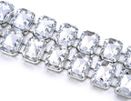 Large Diamante Crystals Belt - Silver