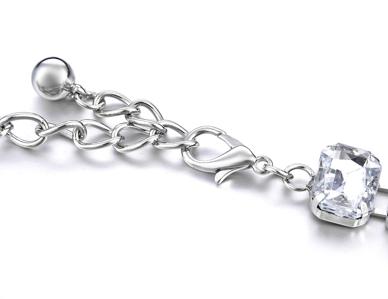 Large Diamante Crystals Belt - Silver