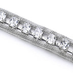 Waist Belt with Large Diamante - Silver