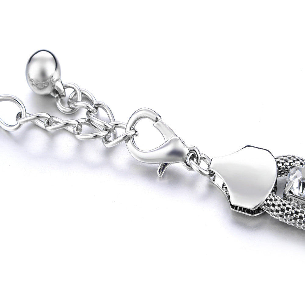 Waist Belt with Large Diamante - Silver