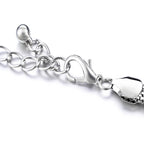Braided Silver Mesh Chain with Centre Floral Diamante