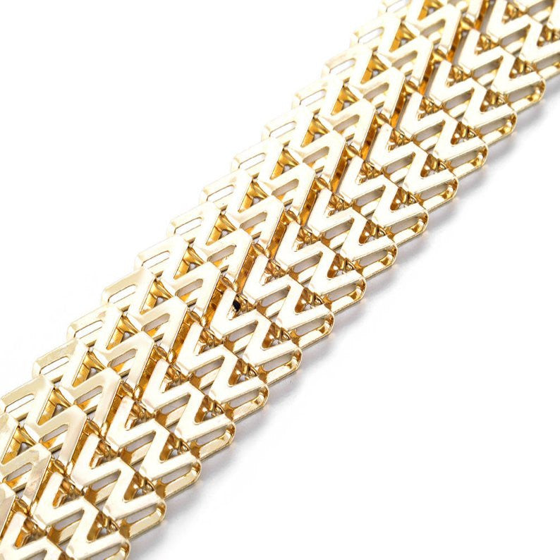 Chevron Belt - Gold