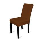 Short Velvet-Touch Spandex Chair Cover - Dark Brown