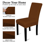 Short Velvet-Touch Spandex Chair Cover - Dark Brown