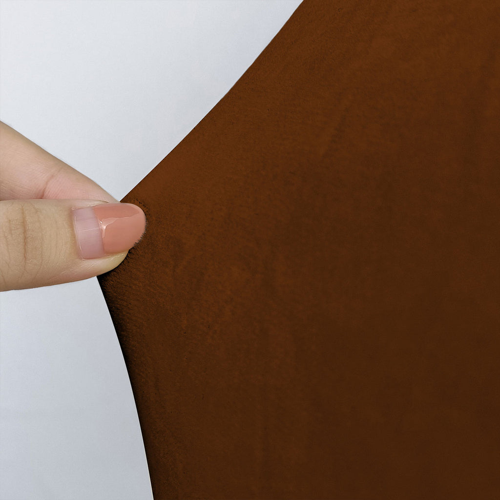 Short Velvet-Touch Spandex Chair Cover - Dark Brown