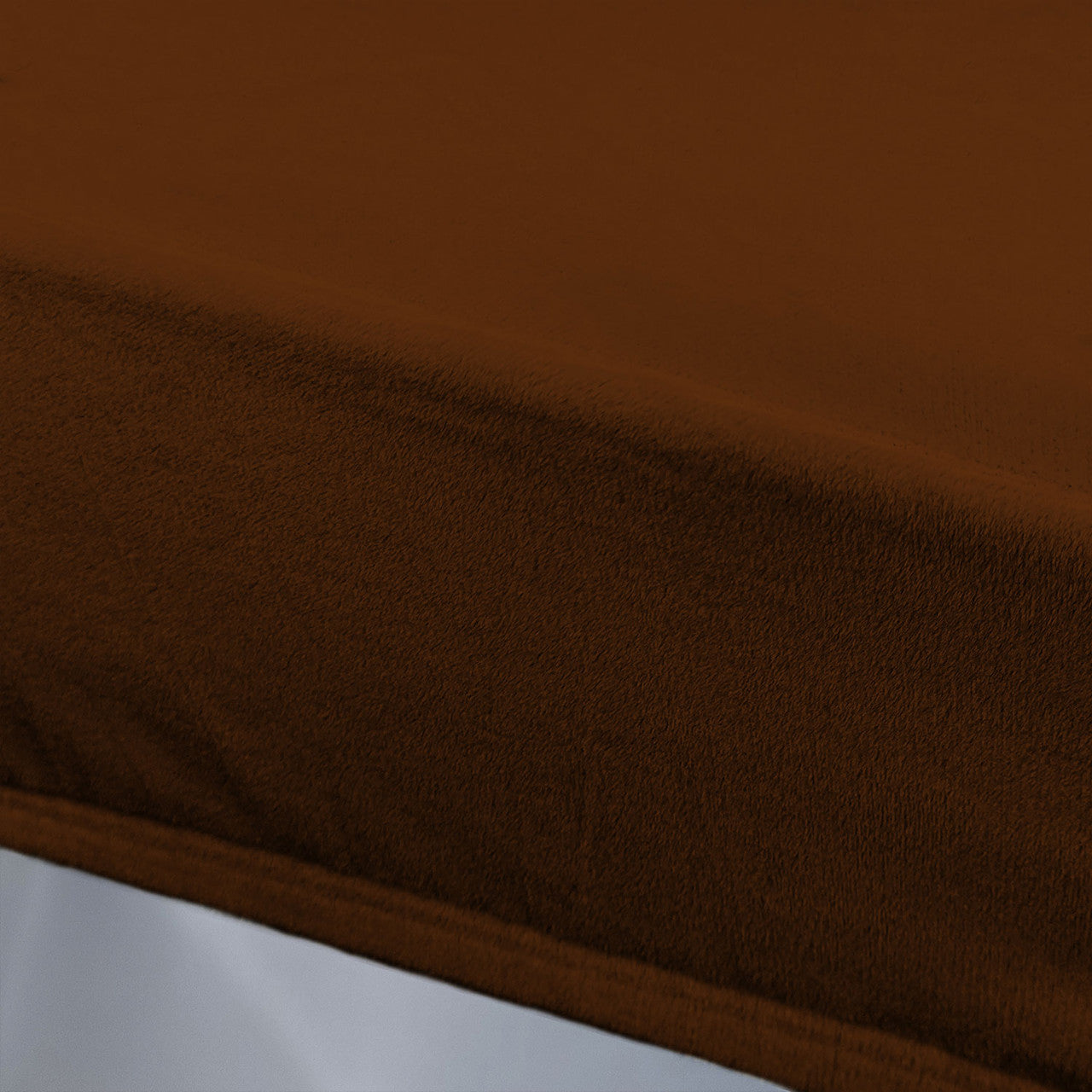 Short Velvet-Touch Spandex Chair Cover - Dark Brown