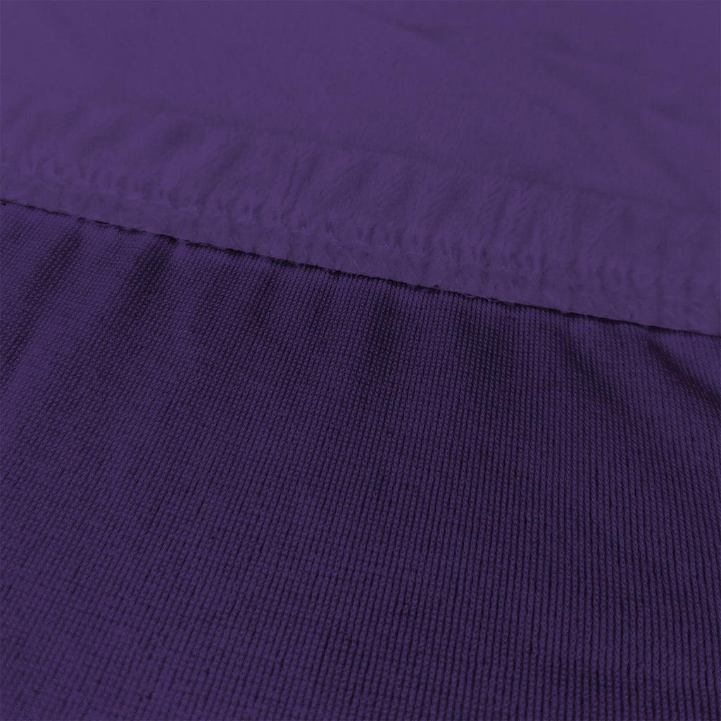 Short Velvet-Touch Spandex Chair Cover - Dark Purple