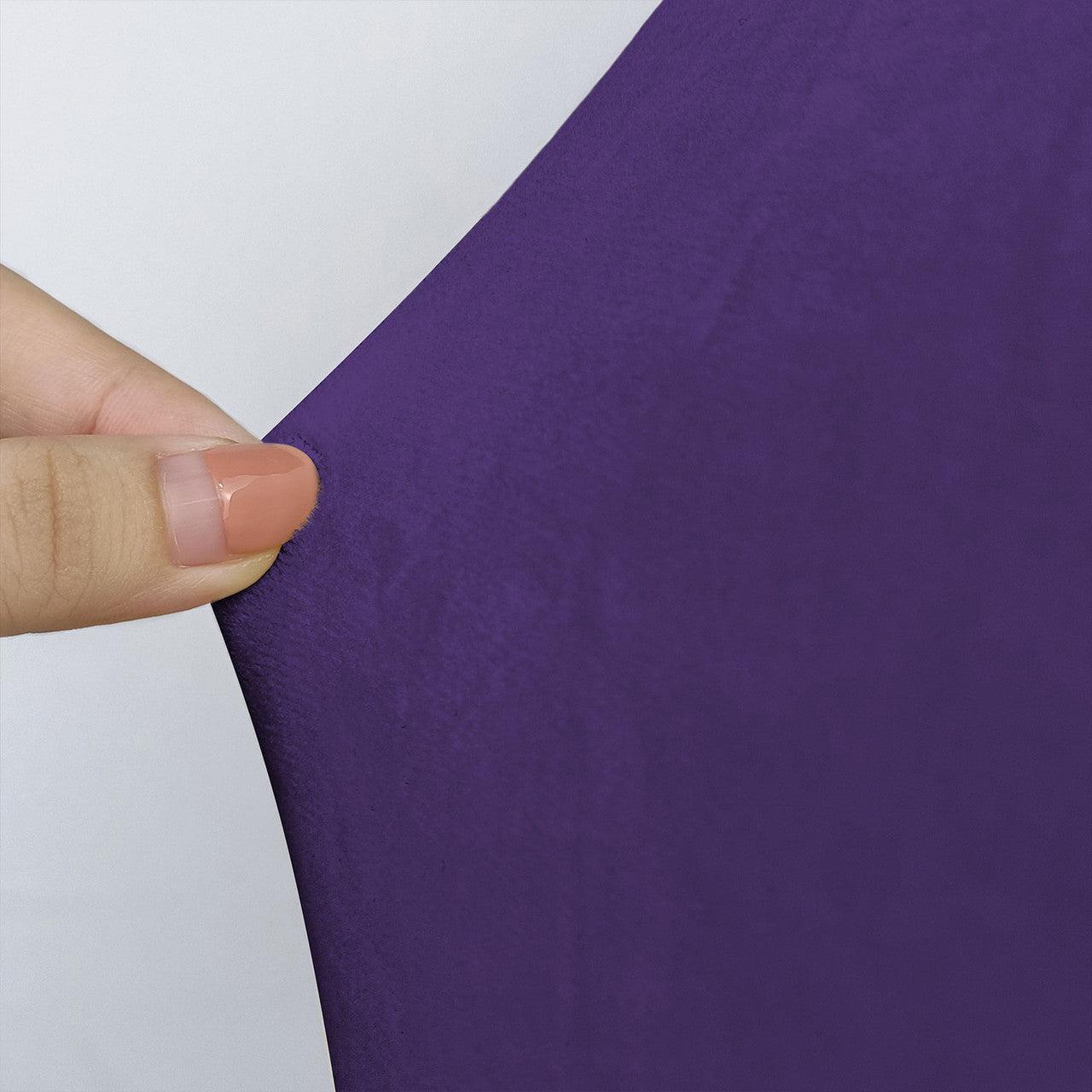 Short Velvet-Touch Spandex Chair Cover - Dark Purple