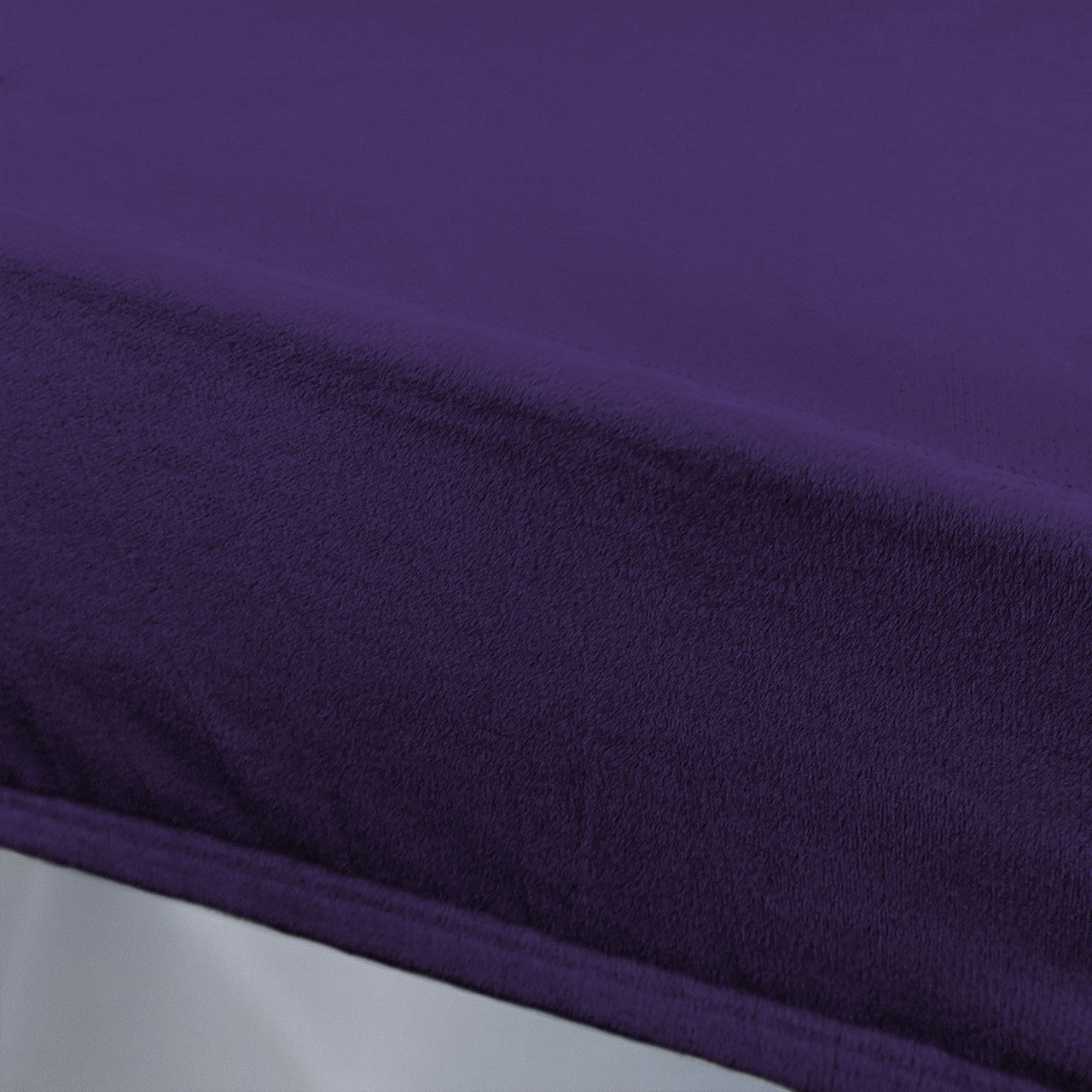 Short Velvet-Touch Spandex Chair Cover - Dark Purple