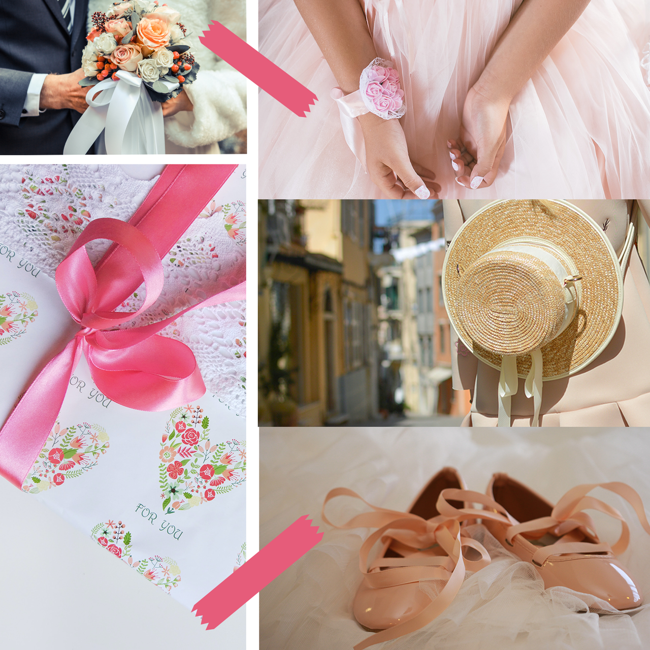 1m Double Sided Satin Ribbon- Roze Gold