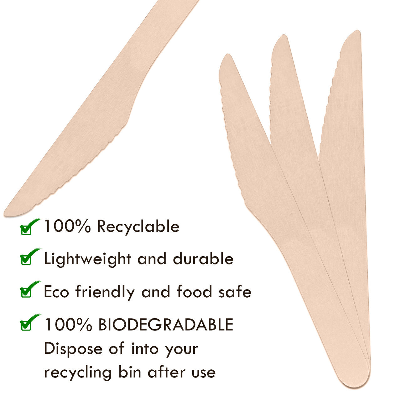 Wooden Knives - 100pcs