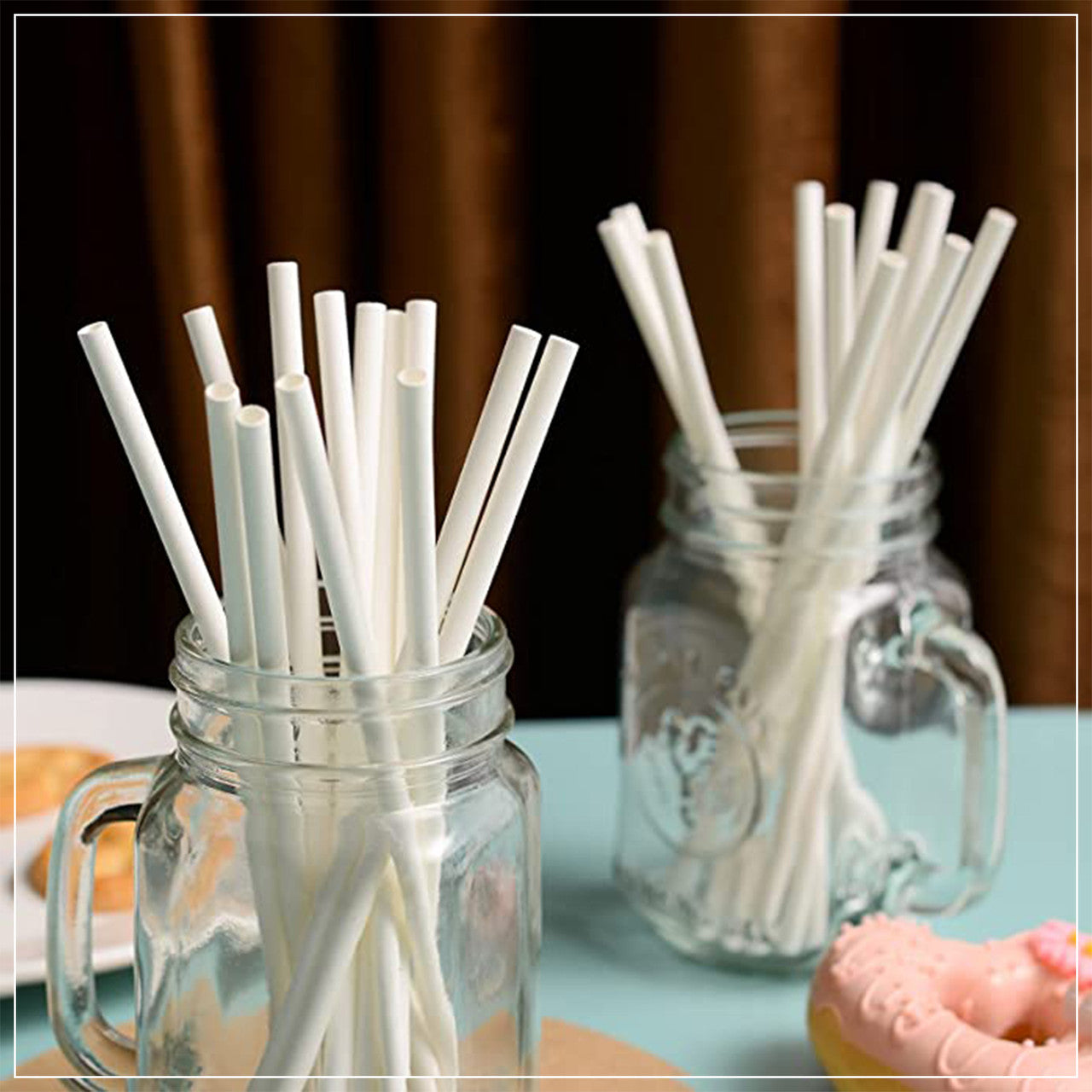 White Biodegradable Paper Straws