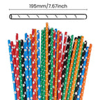 Multicolour Biodegradable Paper Straws