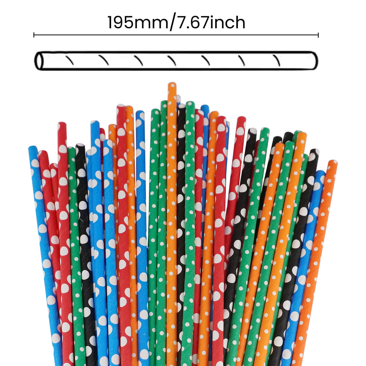 Multicolour Biodegradable Paper Straws